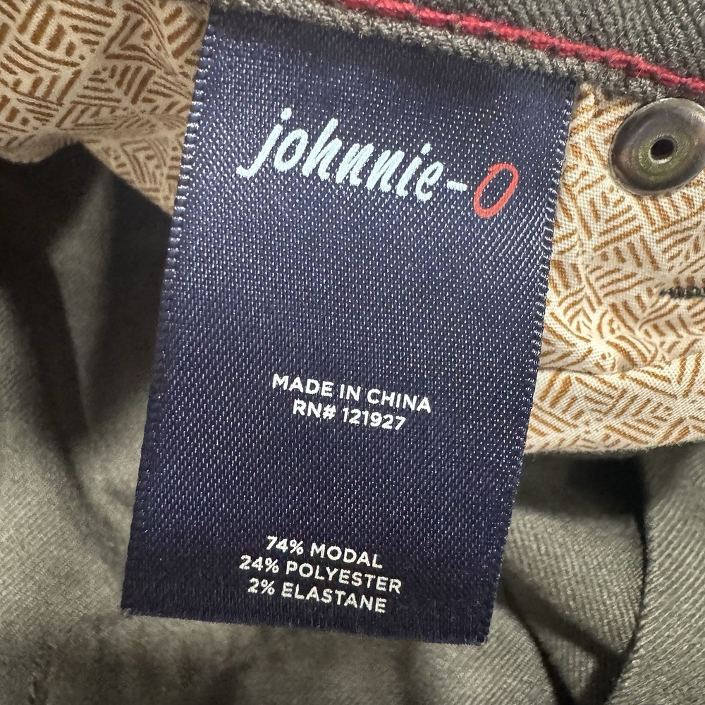 Johnnie-O Mens 30x30 Gray Stretch Pants Straight Casual Performance Chinos - Picture 8 of 9